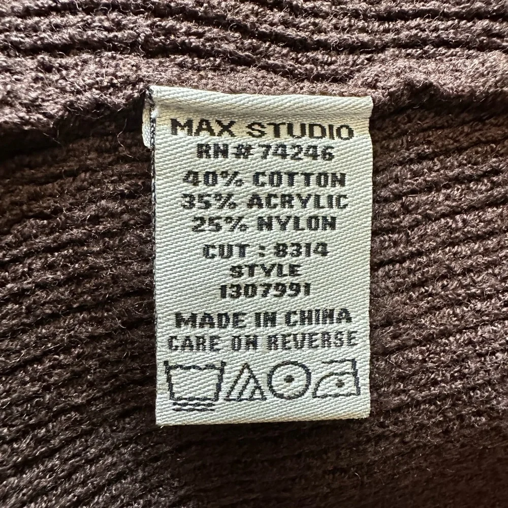 Max Studio rich brown textured knit wrap - Picture 6 of 12